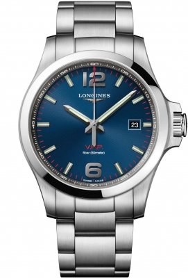 Buy this new Longines Conquest V.H.P. 43mm L3.726.4.96.6 mens watch for the discount price of £756.80. UK Retailer.